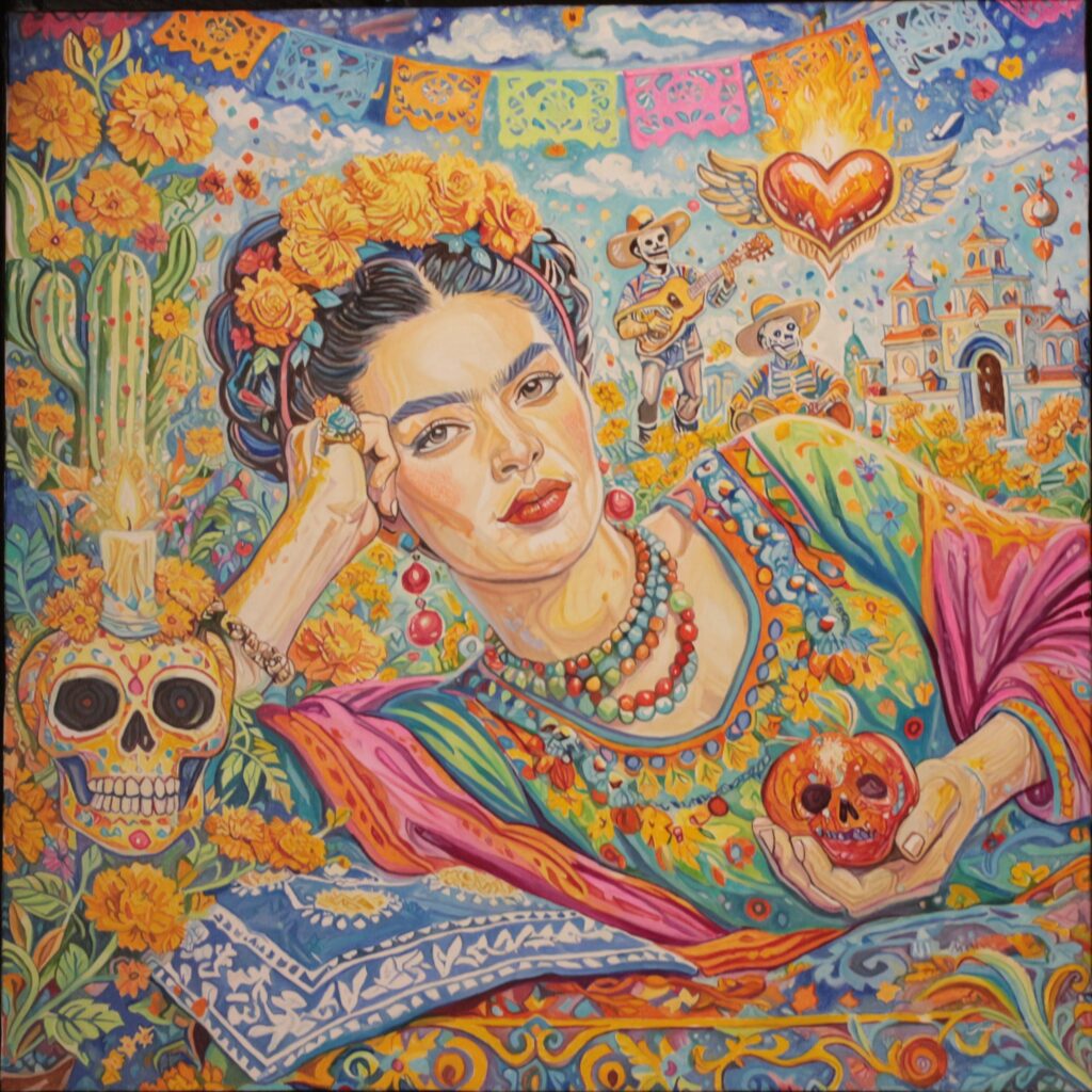 FRIDA KAHLO corps indomptable huile 80 x 80 cm 2026