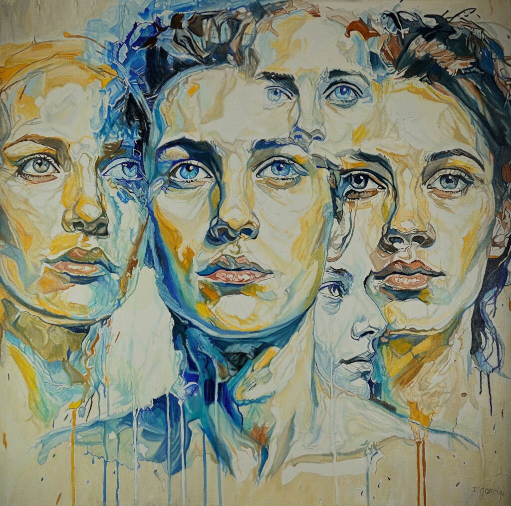 les fragments de la force huile 80 x 80 cm 2025